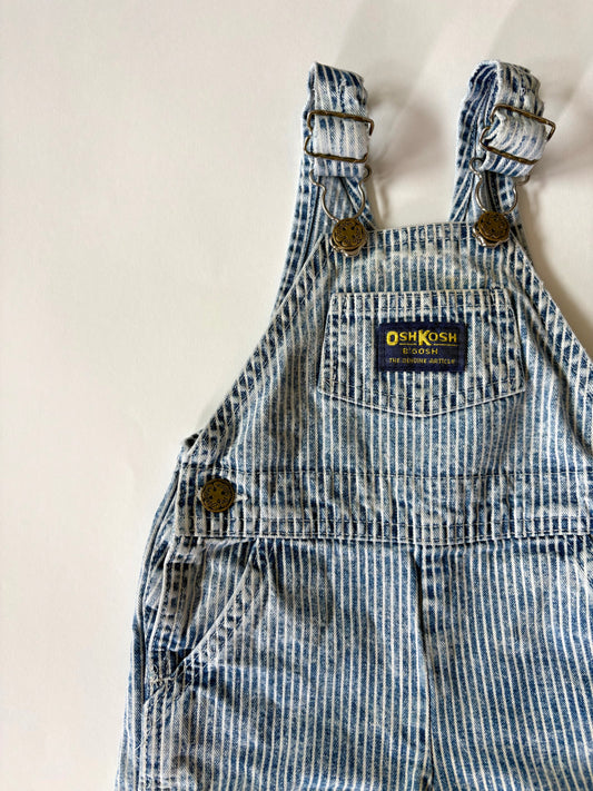 Vintage 80s Oshkosh Railroad Stripe Overalls Size 12 months