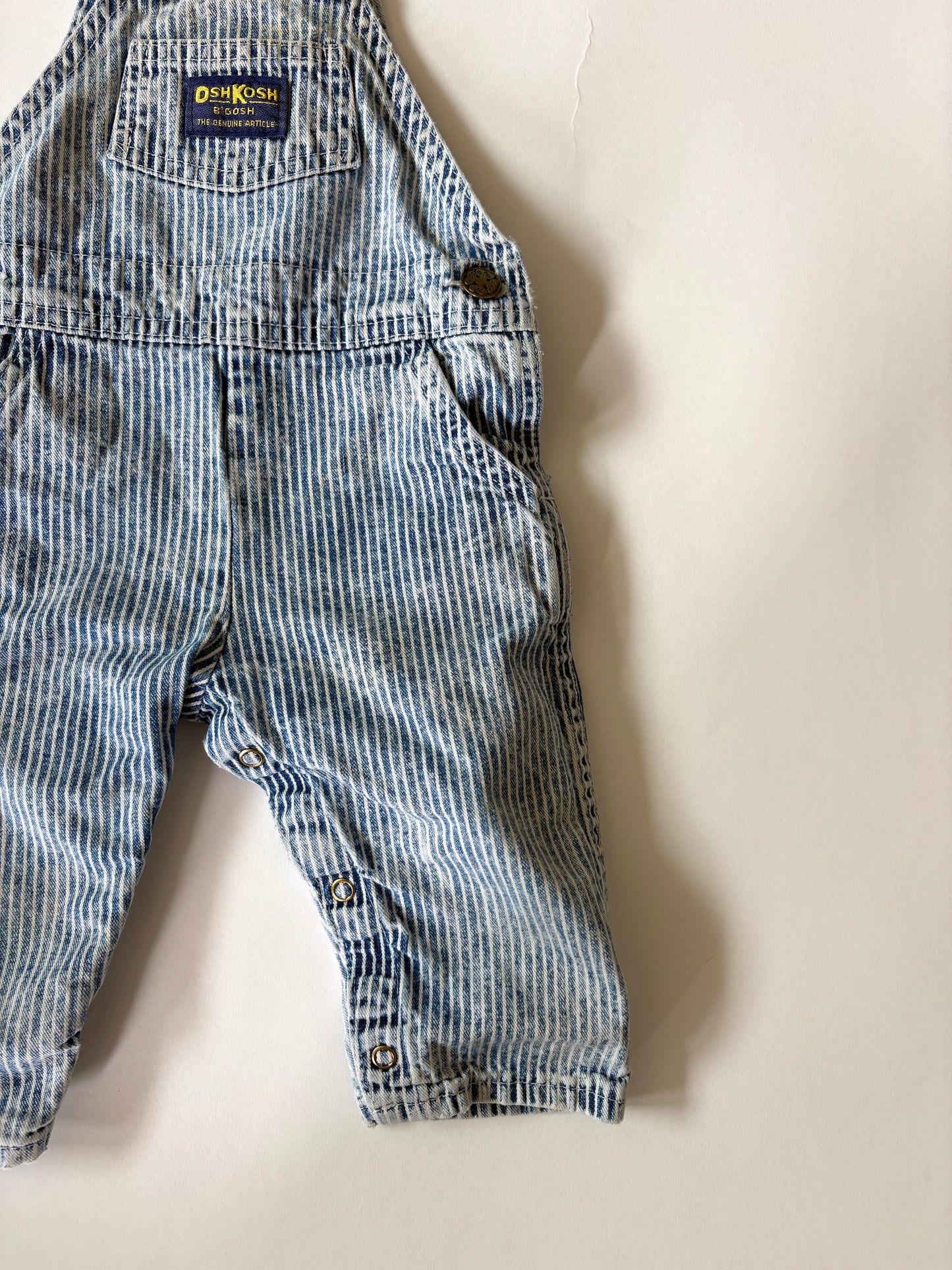 Vintage 80s Oshkosh Railroad Stripe Overalls Size 12 months