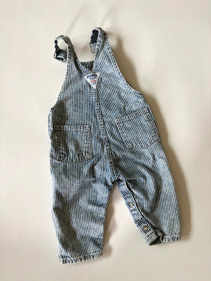 Vintage 80s Oshkosh Railroad Stripe Overalls Size 12 months