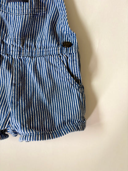 Vintage 90s Oshkosh Railroad Stripe Shortalls Size 18 months