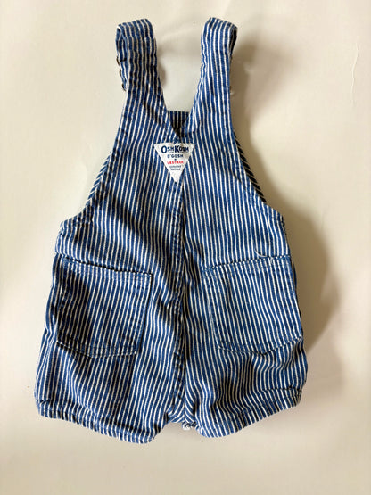 Vintage 90s Oshkosh Railroad Stripe Shortalls Size 18 months