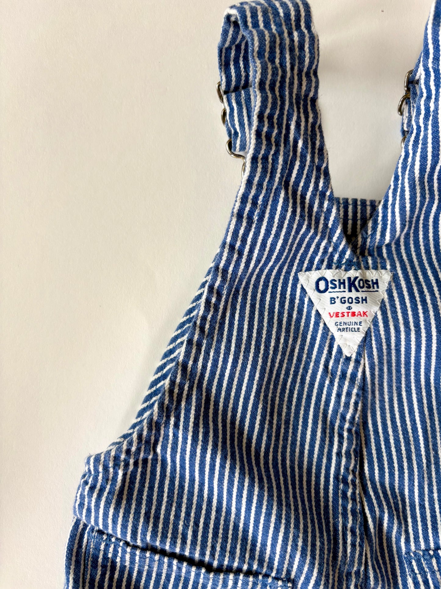 Vintage 90s Oshkosh Railroad Stripe Shortalls Size 18 months