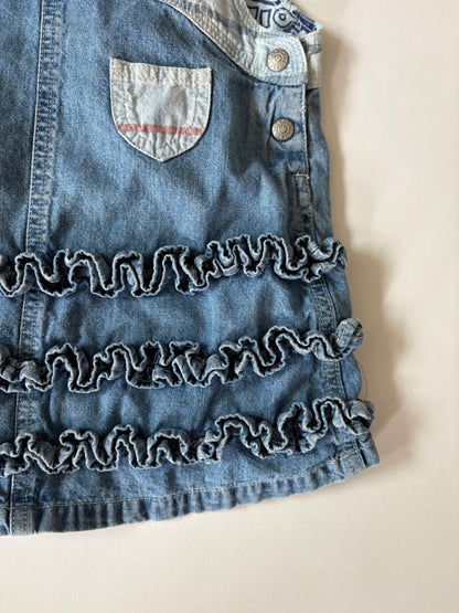Vintage Oilily Denim Ruffle Dress Size 18 months