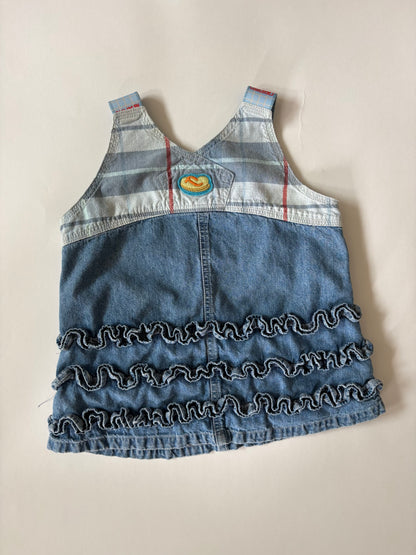 Vintage Oilily Denim Ruffle Dress Size 18 months