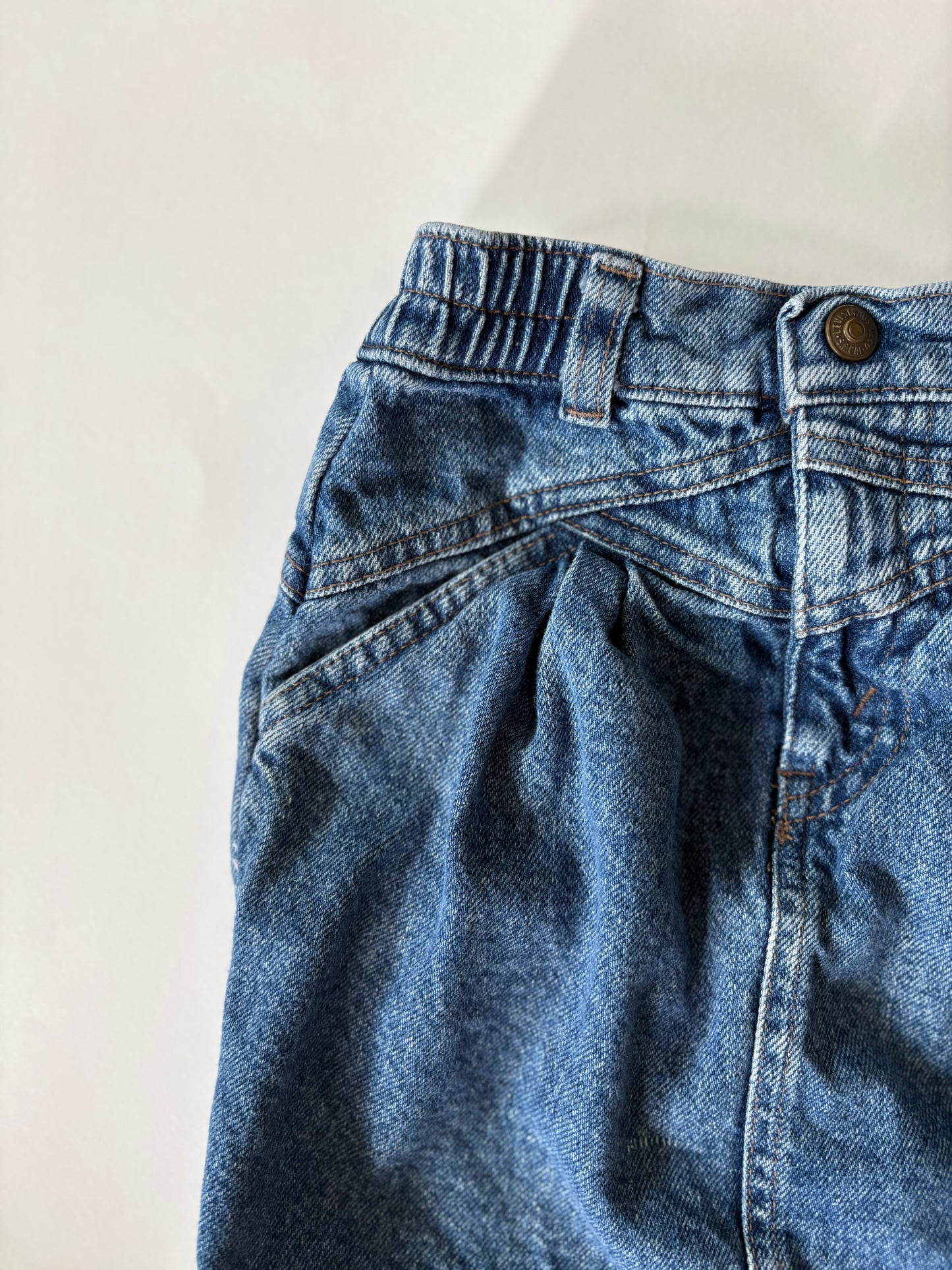 Vintage 90s Levi's Denim Gathered Front Mini Size 6