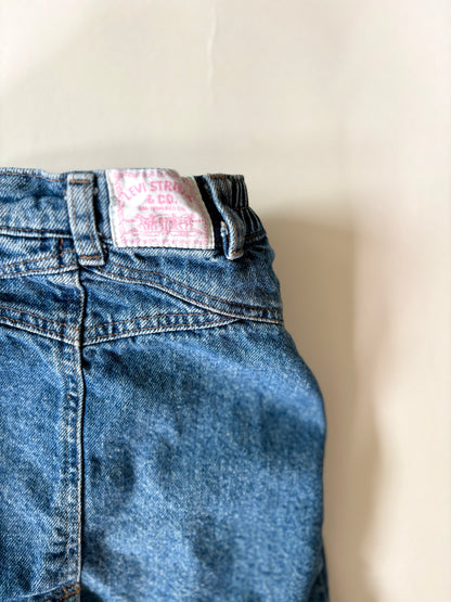 Vintage 90s Levi's Denim Gathered Front Mini Size 6