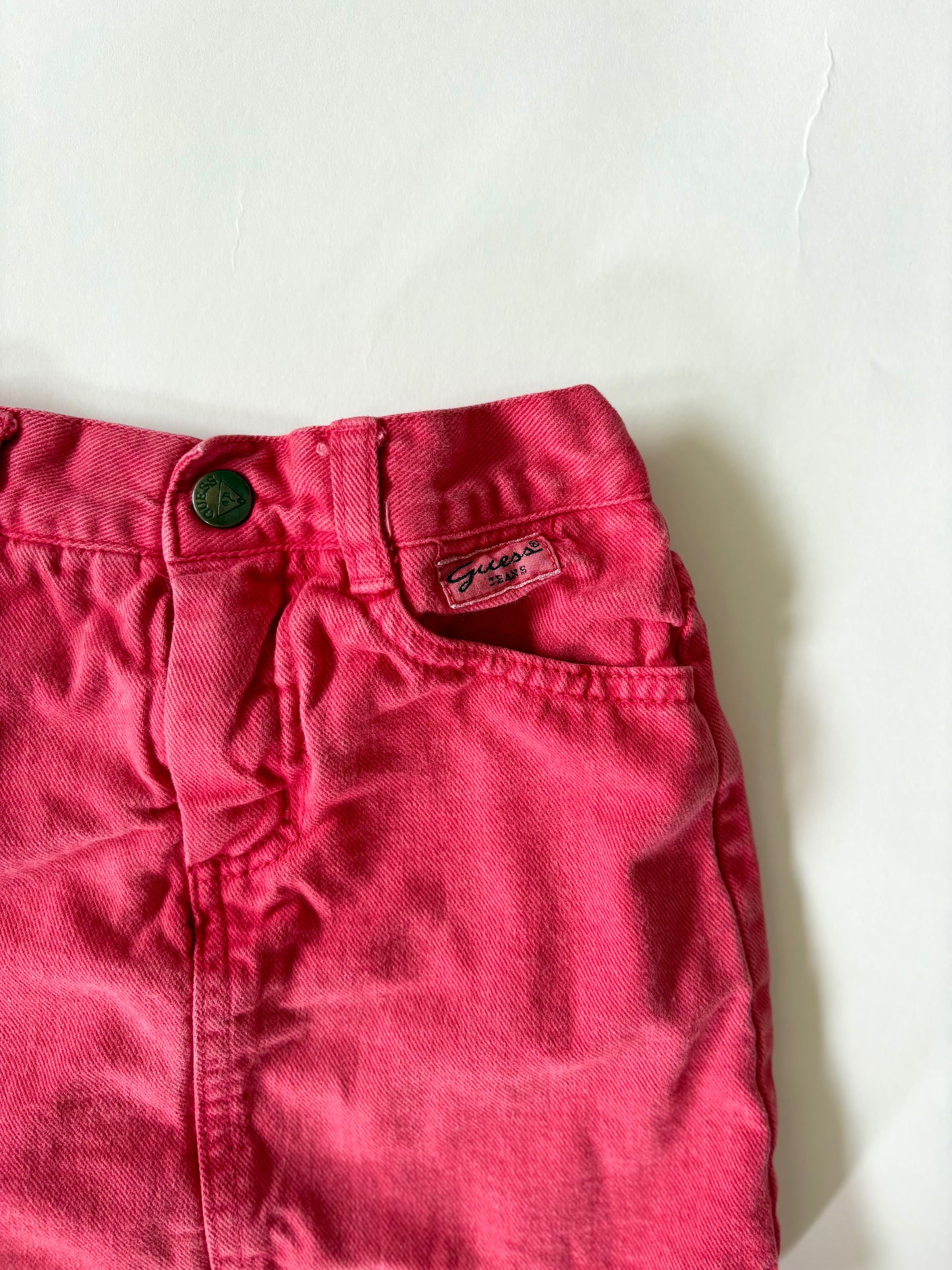 Vintage 90s Guess Coral Denim Skirt Size 4T