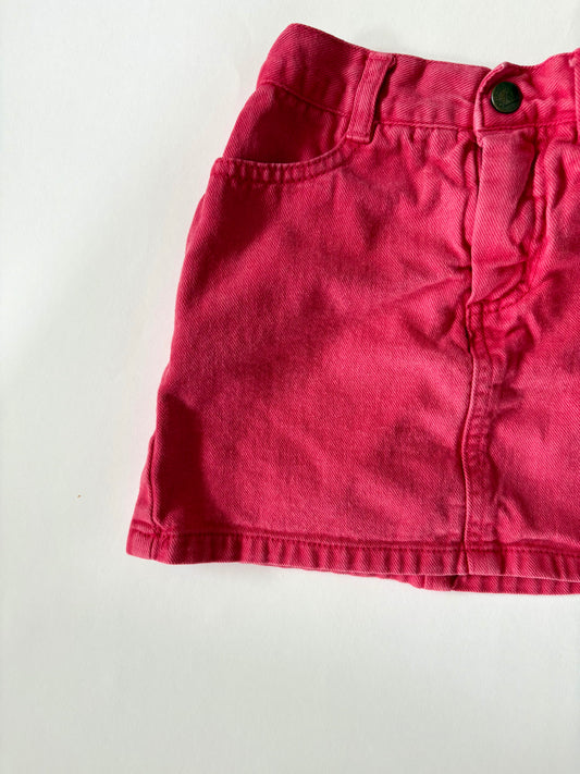 Vintage 90s Guess Coral Denim Skirt Size 4T