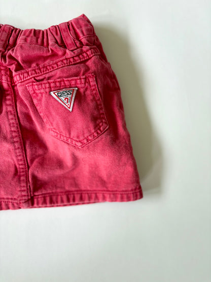 Vintage 90s Guess Coral Denim Skirt Size 4T