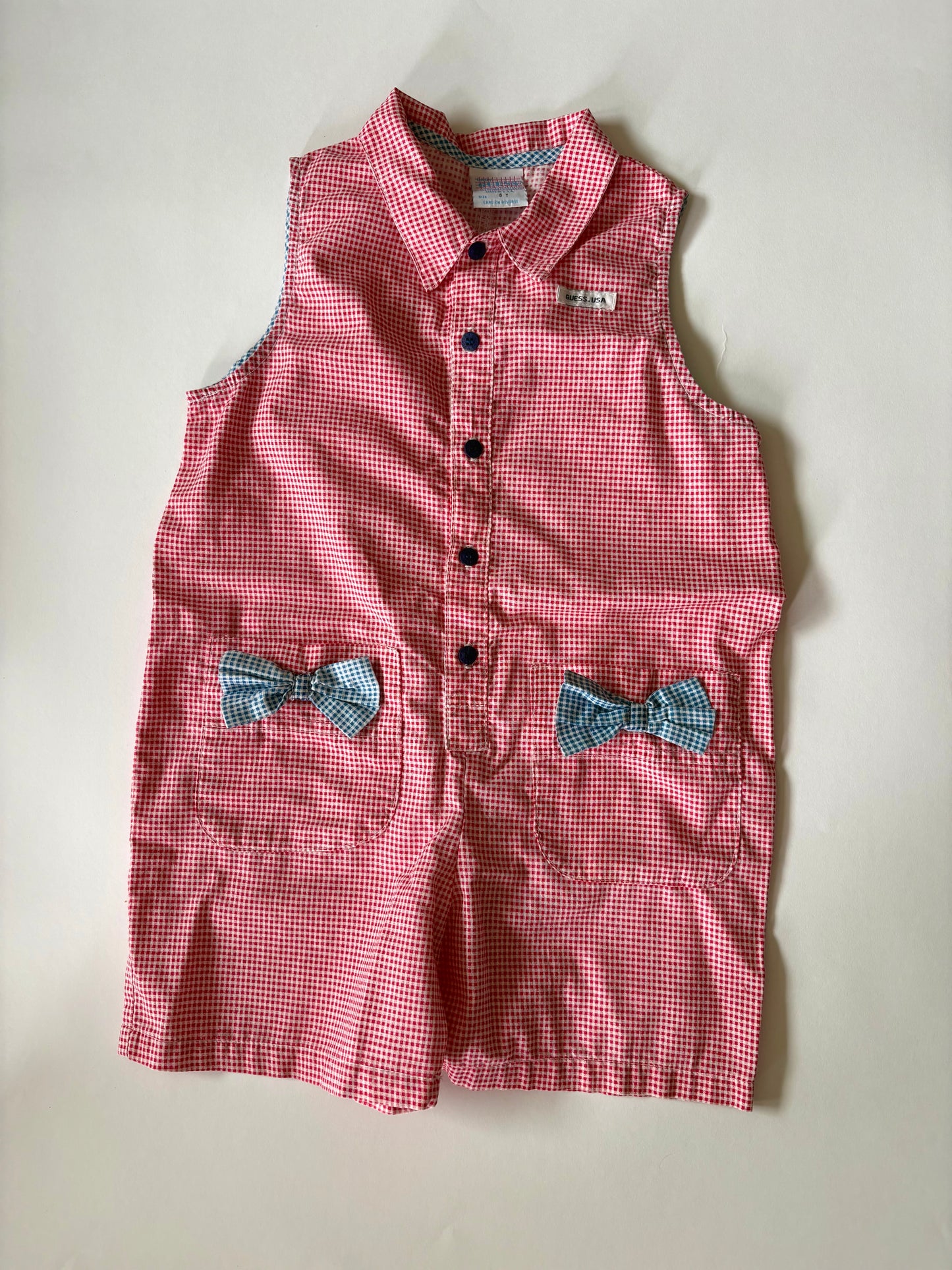 Vintage 90s Guess Gingham Romper Size 6