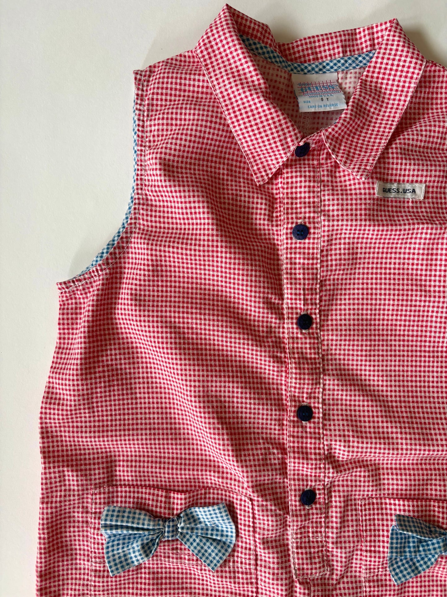 Vintage 90s Guess Gingham Romper Size 6