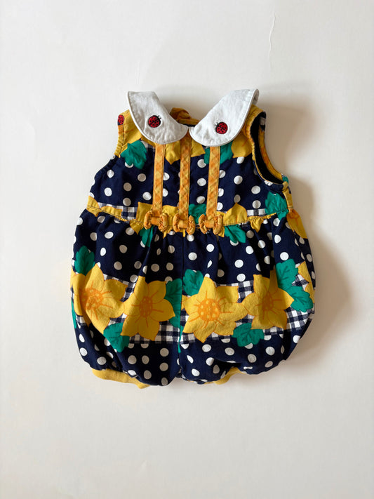 Vintage 90s Gymboree Sunflower Bubble Size 0-3 months