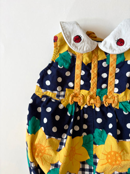 Vintage 90s Gymboree Sunflower Bubble Size 0-3 months