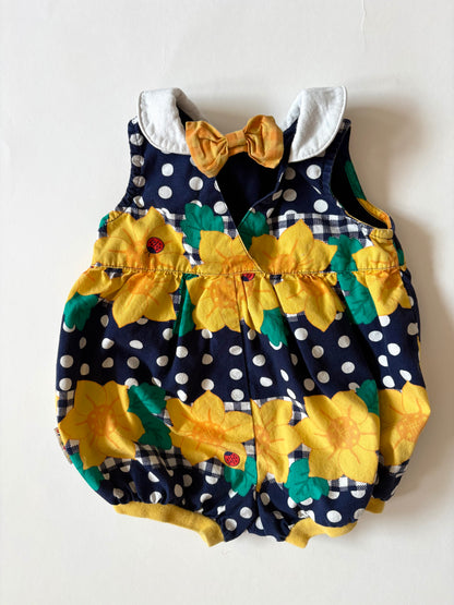 Vintage 90s Gymboree Sunflower Bubble Size 0-3 months