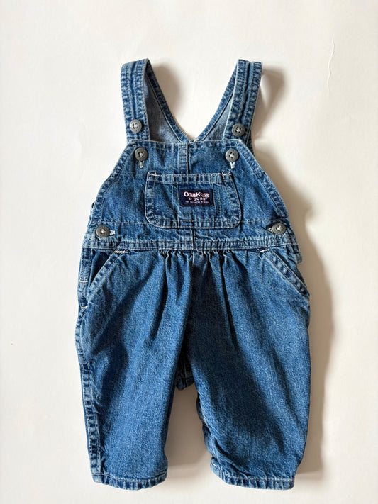 Vintage 90s Oshkosh Denim Bubble Overalls Size 9 months