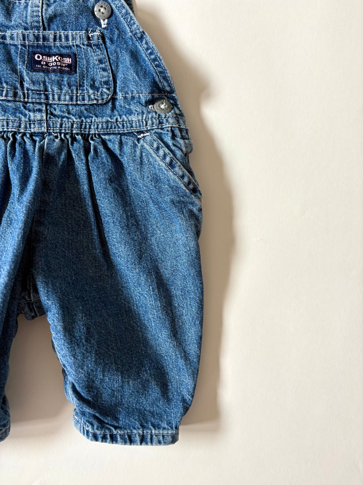 Vintage 90s Oshkosh Denim Bubble Overalls Size 9 months