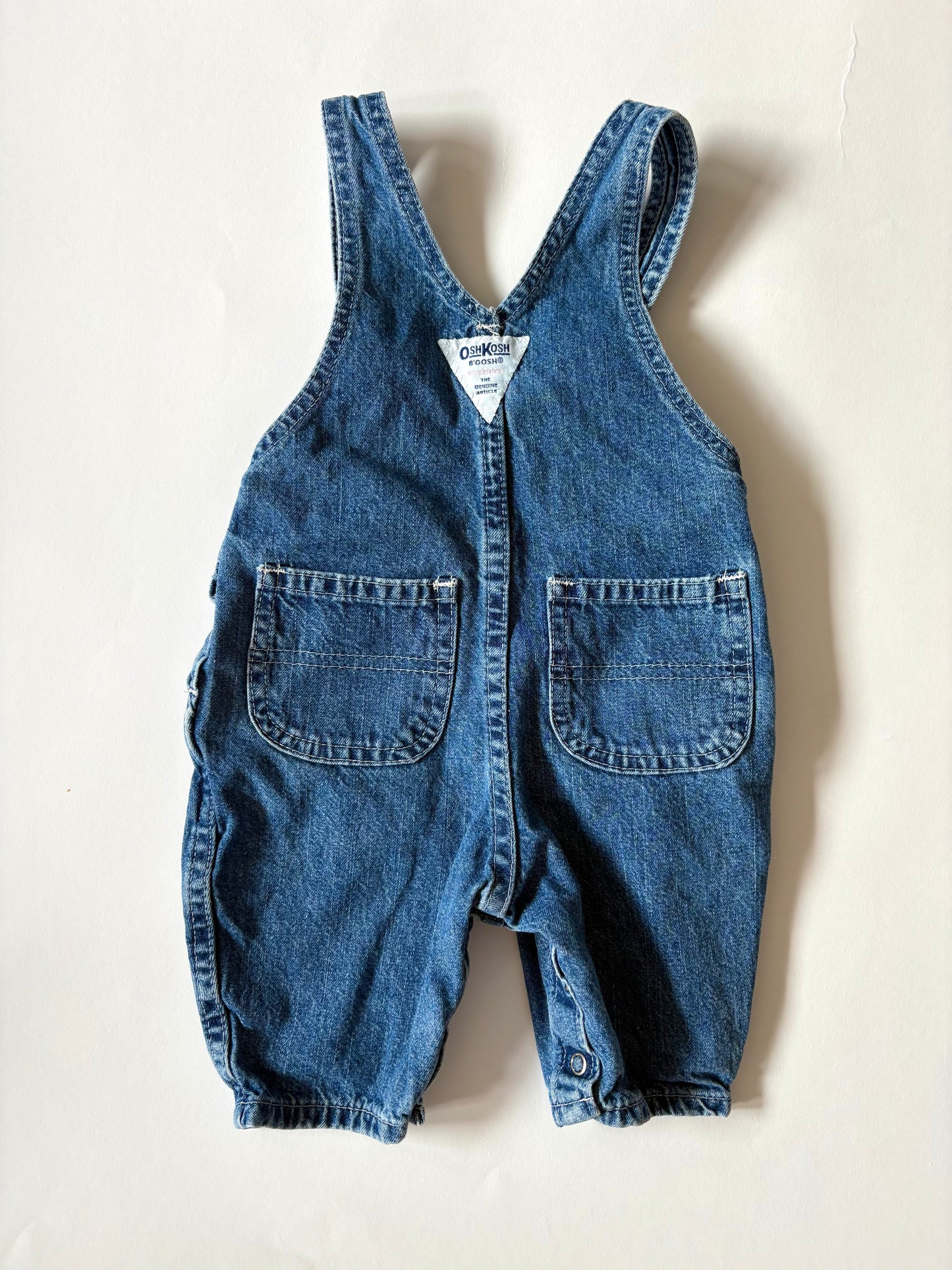 Vintage 90s Oshkosh Denim Bubble Overalls Size 9 months
