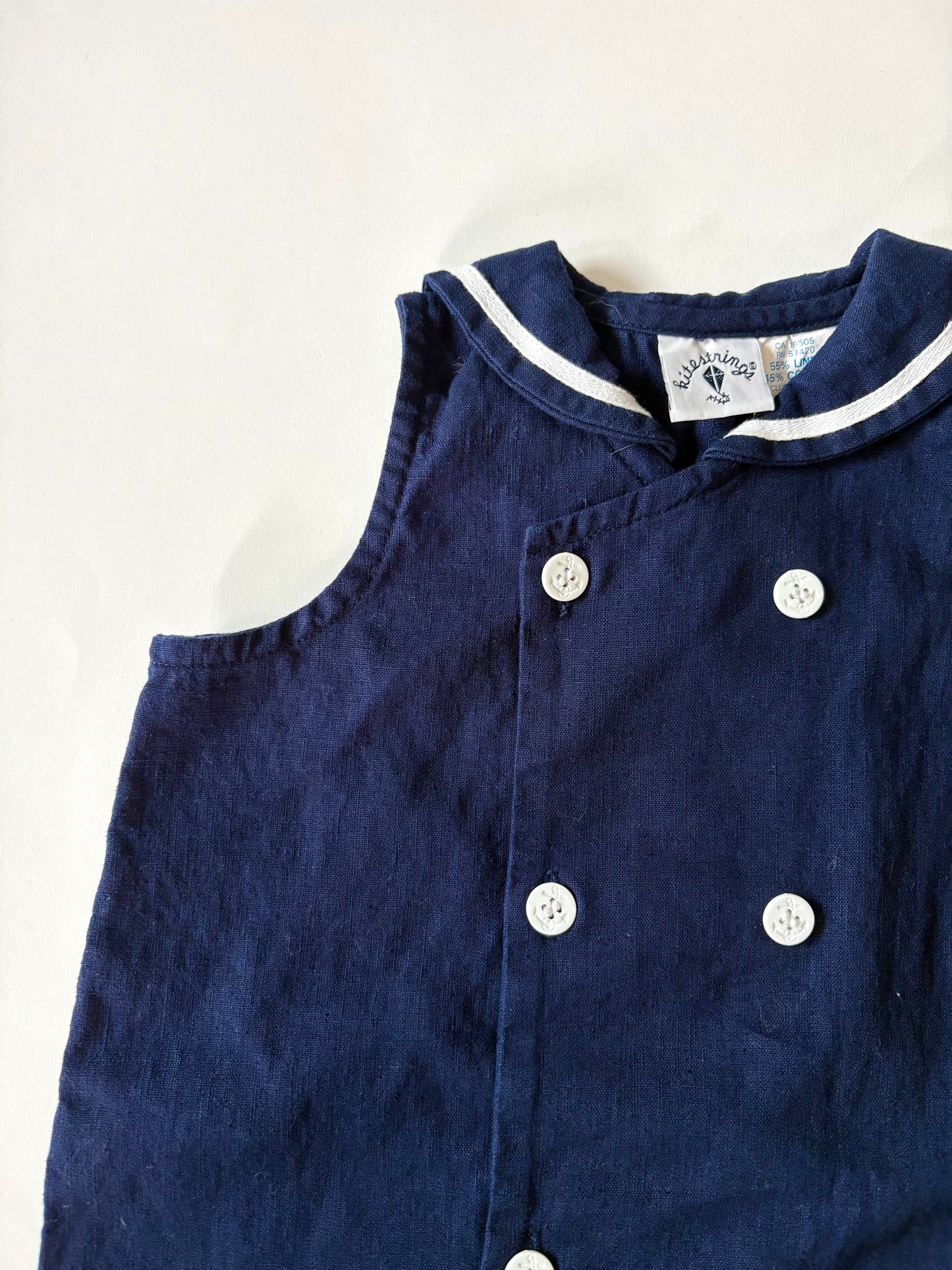 Vintage 80s Kitestrings Sailor Romper Size 2T