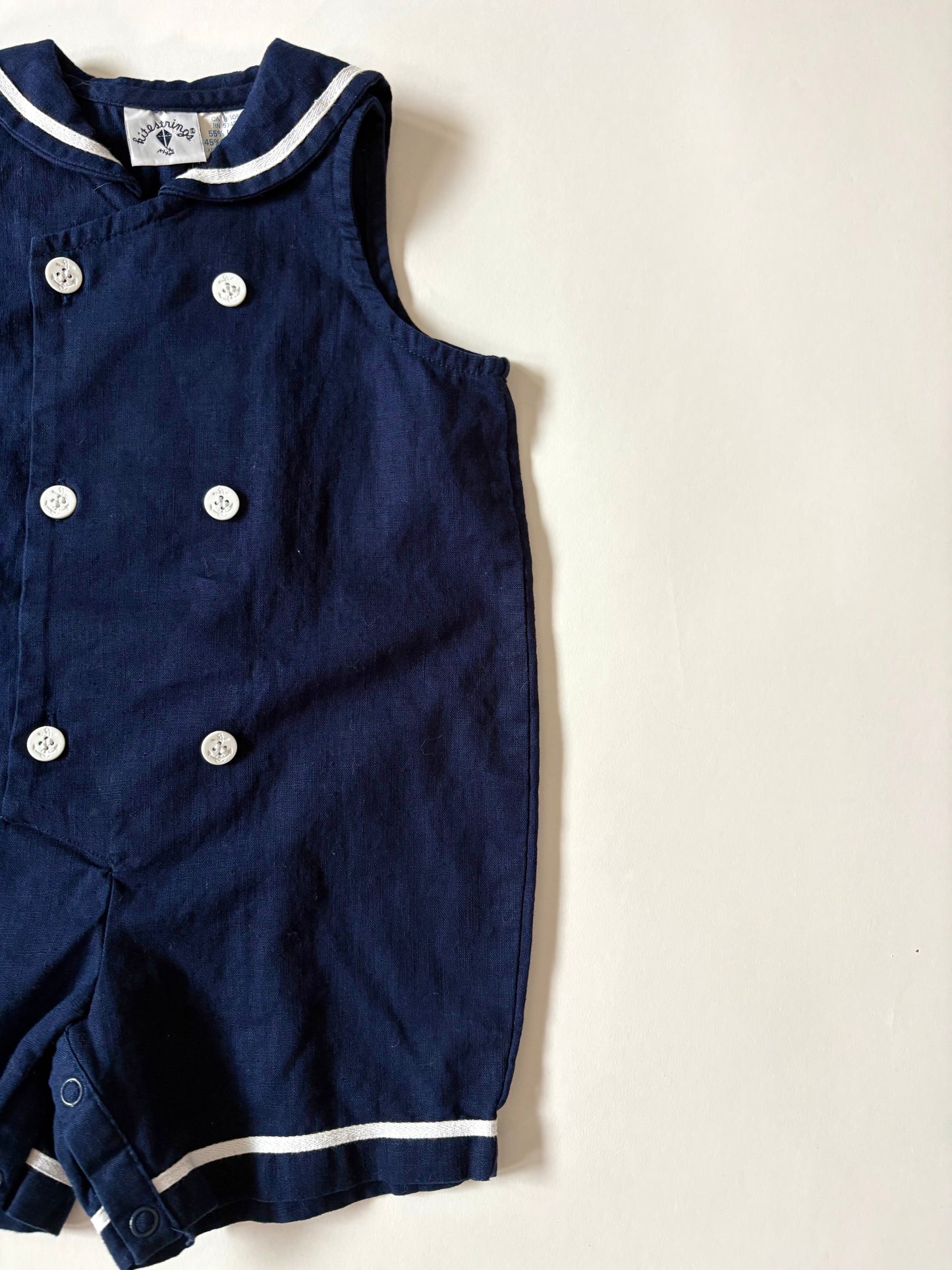 Vintage 80s Kitestrings Sailor Romper Size 2T