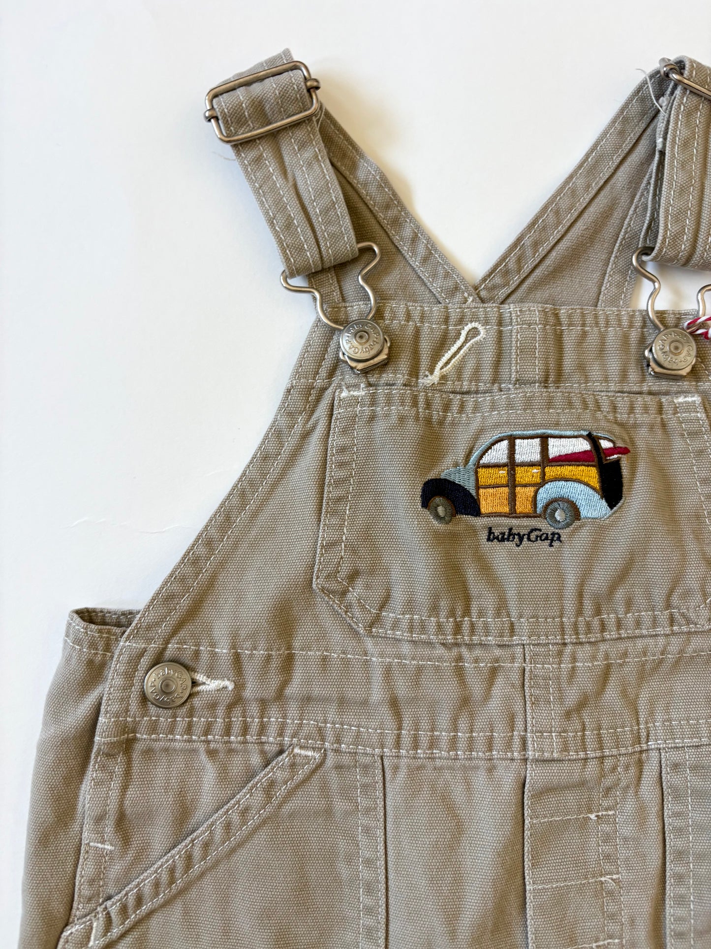 Vintage '99 Gap Khaki Surf Shortalls Size 12-18 months