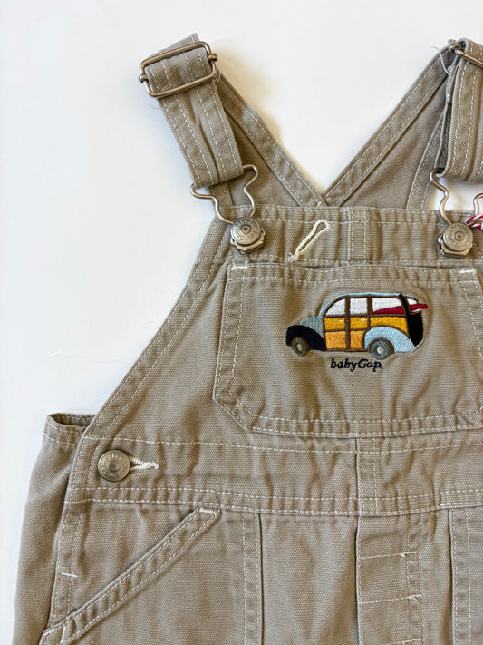 Vintage '99 Gap Khaki Surf Shortalls Size 12-18 months