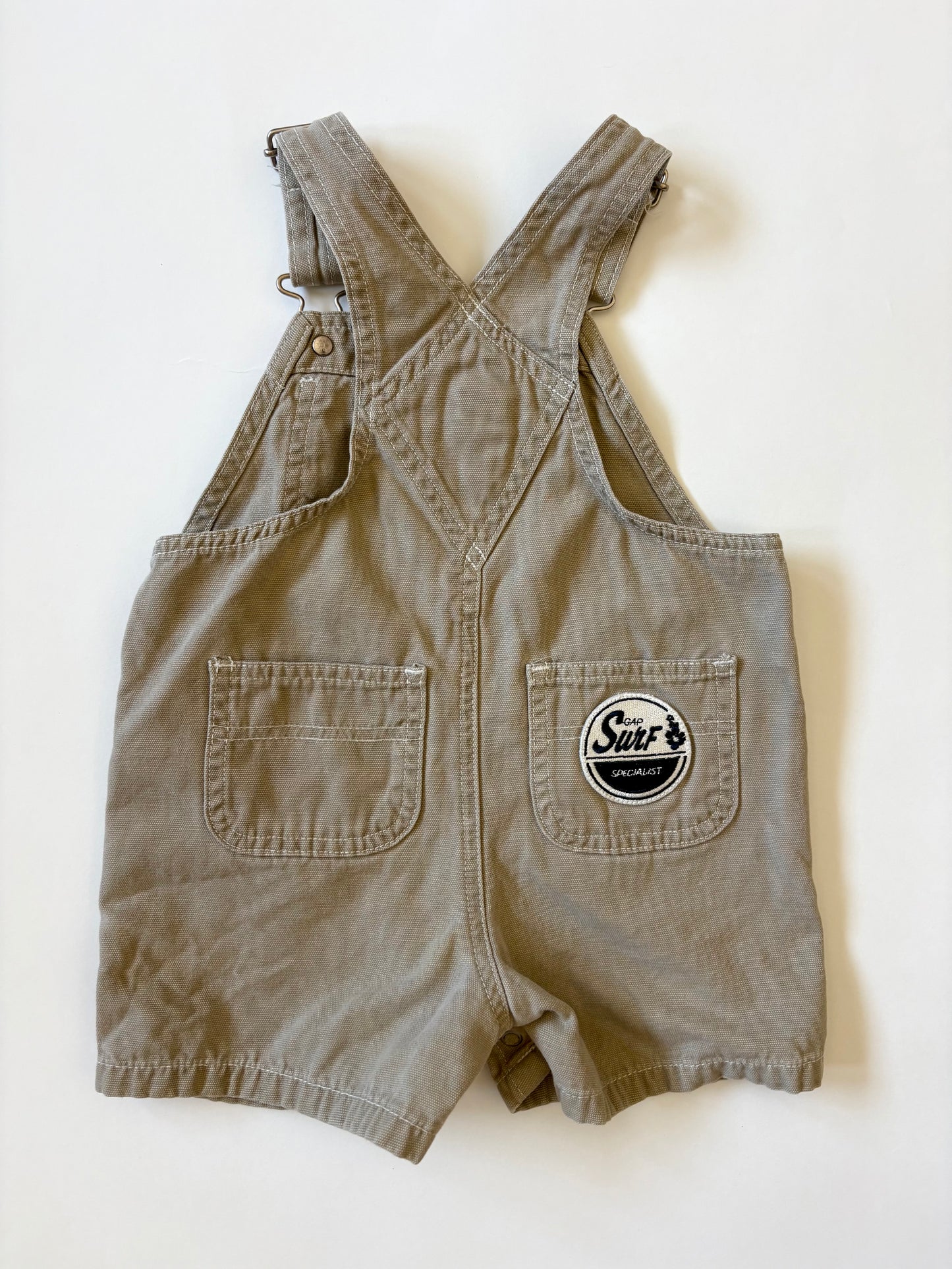 Vintage '99 Gap Khaki Surf Shortalls Size 12-18 months