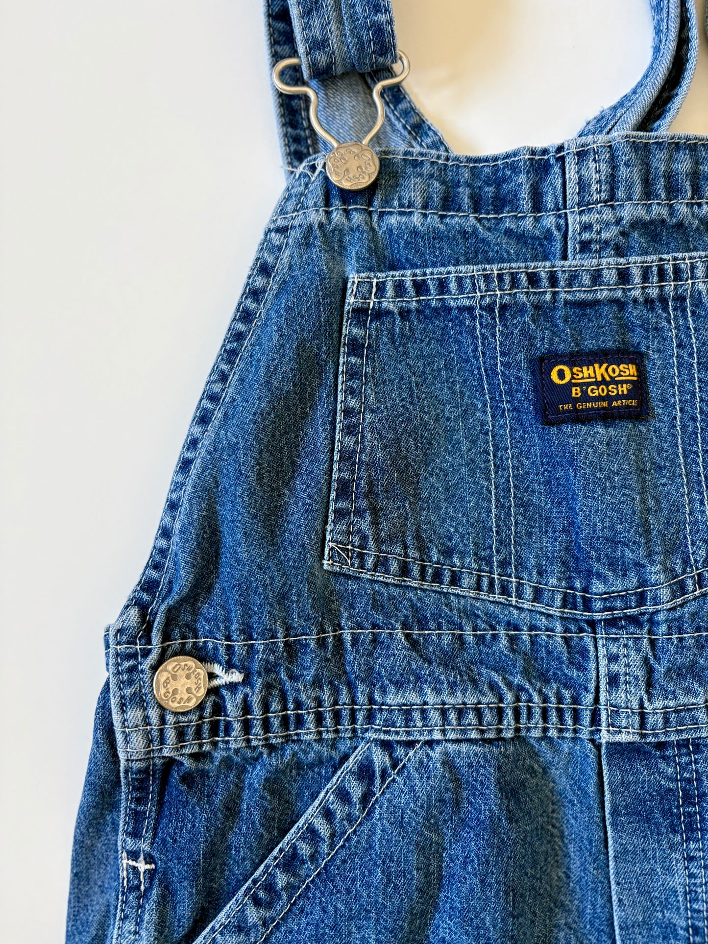 Vintage 90s Oshkosh Denim Shortalls Size 6