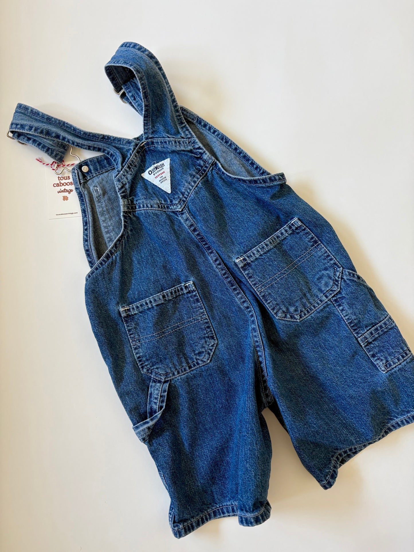 Vintage 90s Oshkosh Denim Shortalls Size 6