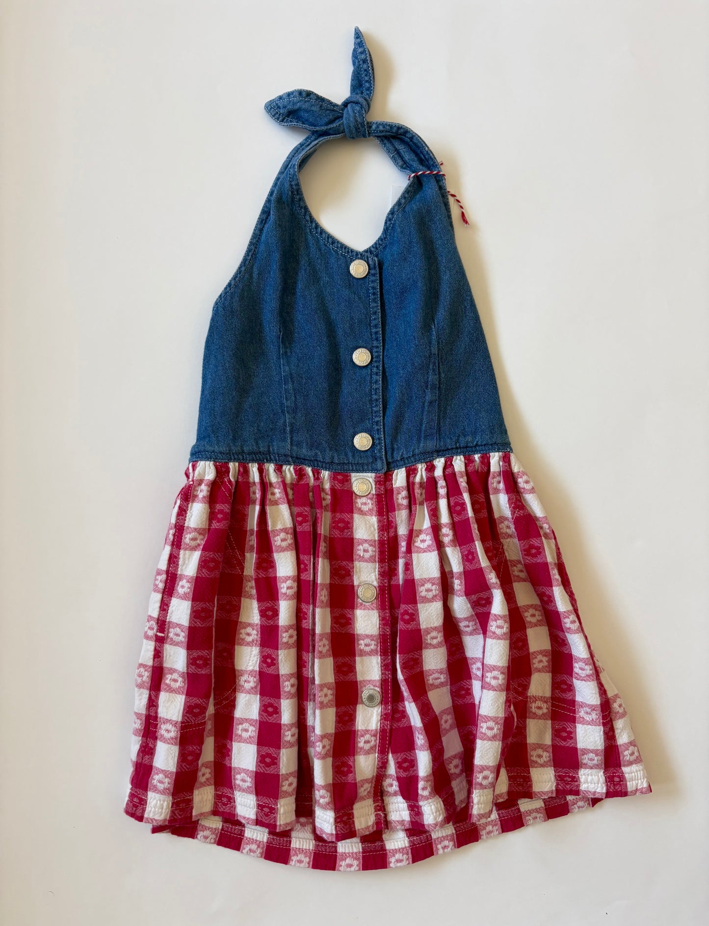Vintage 90s Gap Picnic Halter Dress Size 4T