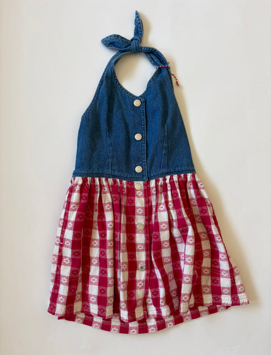 Vintage 90s Gap Picnic Halter Dress Size 4T