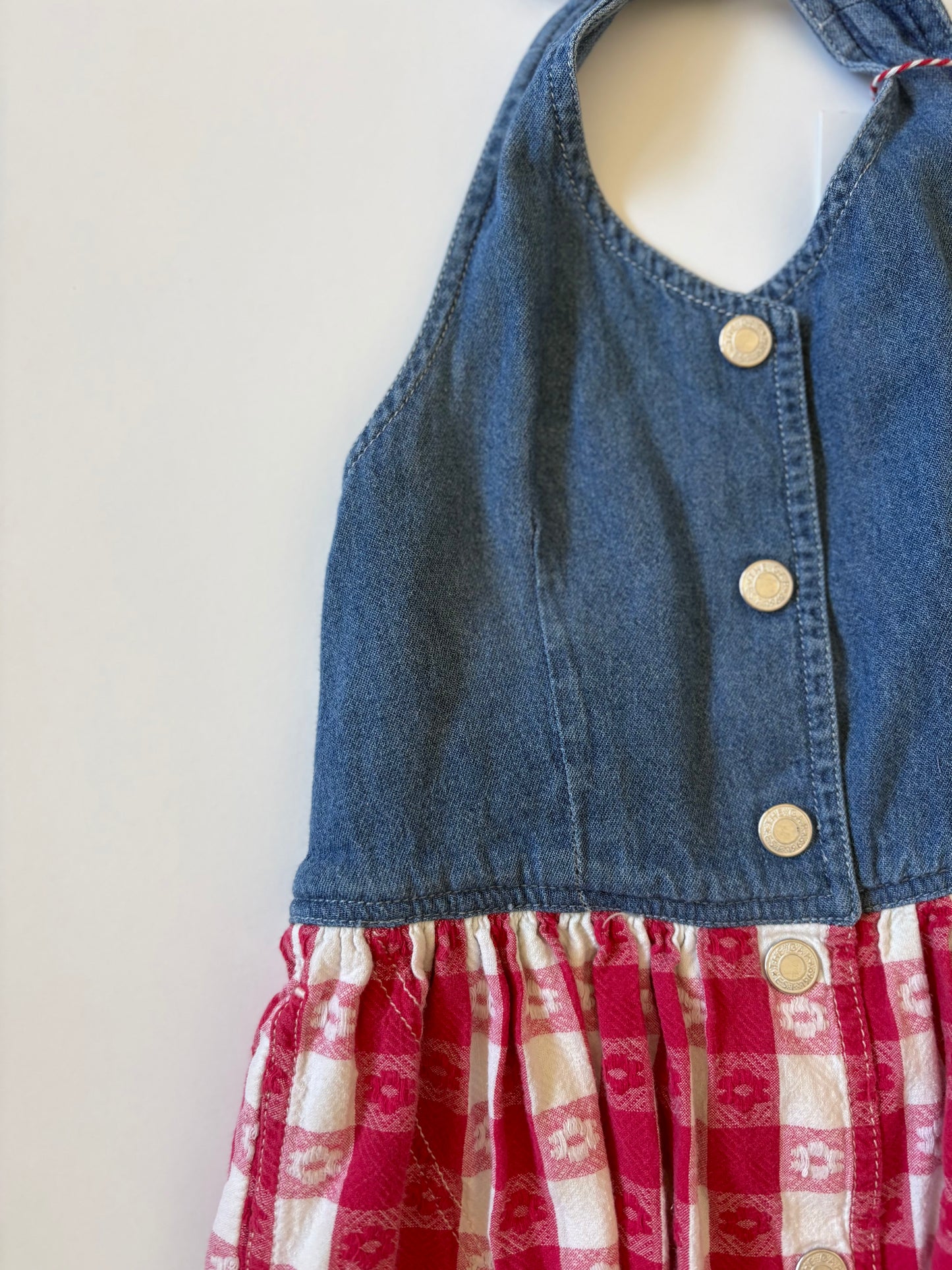 Vintage 90s Gap Picnic Halter Dress Size 4T