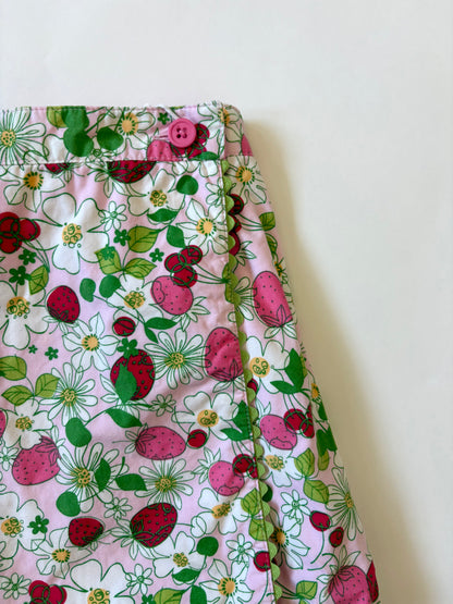 Vintage Hartstrings Strawberry Ric Rac Wrap Skirt Size 6
