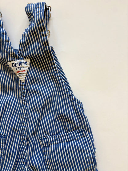 Vintage 80s Oshkosh Blue Hickory Stripe Overalls Size 2T