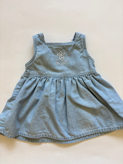 Vintage 90s Baby B'gosh Embroidered Denim Dress Size 12 months