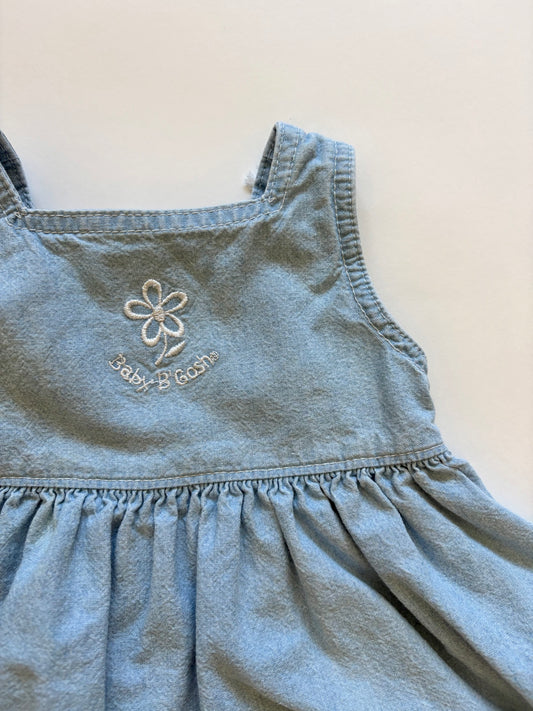 Vintage 90s Baby B'gosh Embroidered Denim Dress Size 12 months