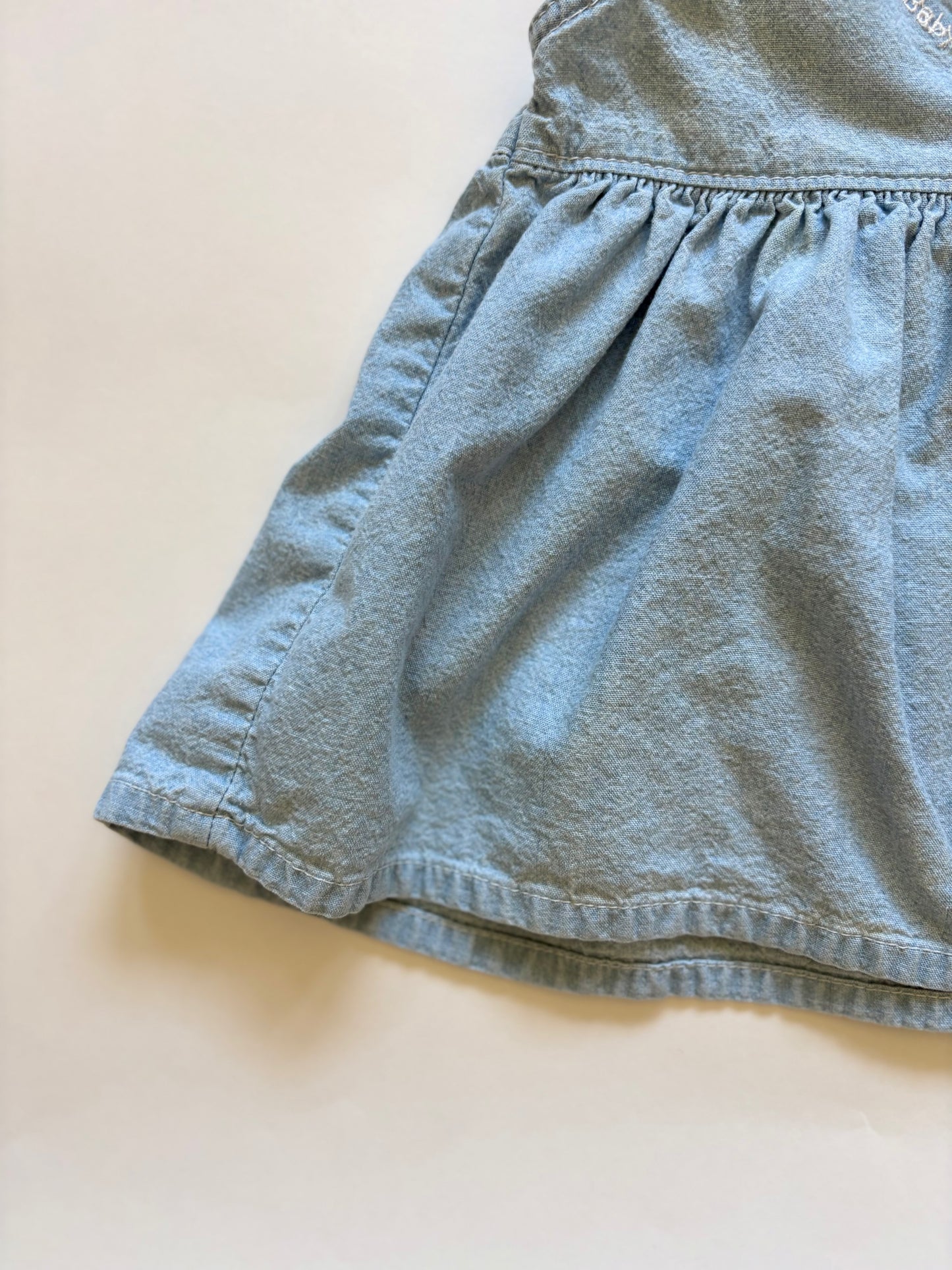 Vintage 90s Baby B'gosh Embroidered Denim Dress Size 12 months