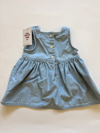 Vintage 90s Baby B'gosh Embroidered Denim Dress Size 12 months