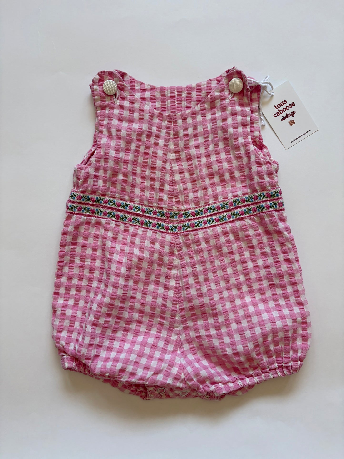 Vintage Handmade Gingham Bubble Size 2T