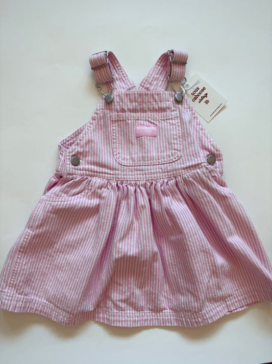 Vintage Y2K Oshkosh Pink Hickory Stripe Jumper Size 2T