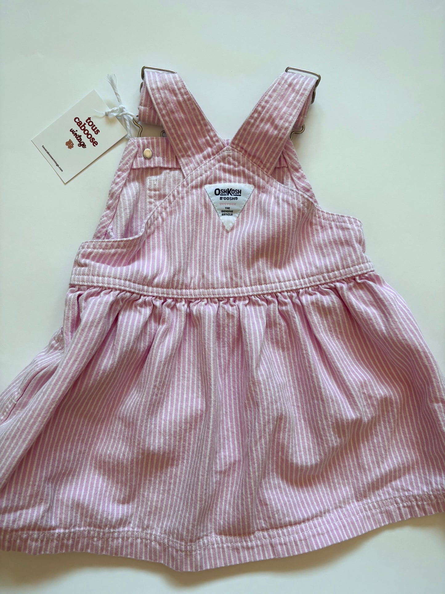 Vintage Y2K Oshkosh Pink Hickory Stripe Jumper Size 2T